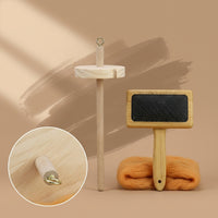 D&D Hand-cranked Yarn Twister for DIY Wool Blending, Cat Dog Scarf Knitting Tool, Solid Wood Manual Yarn Winder