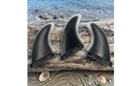 3 Pieces Thruster Fin Control-Oriented Surfboarding Fin with Paired-Tab Base Textured Twin Fins for Surfers