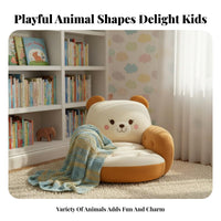 Kids Animal Armchair Soft Material Child Soft Sofa Chair Enveloping Design Child Lounger Chair for Girls, Young Children, Bedroom, Playroom, Relaxing