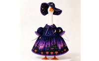 Goose in Witch Costume Resistant Witch Goose Figurine Gothic Halloween Outfit for Collectors, Mantel, Entryway