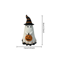 Pumpkin Ghost Figurine Spooky Pumpkin Ghost Statue Tabletop Ornament Whimsical Playful for Decorators, Tiered Tray, Mantel
