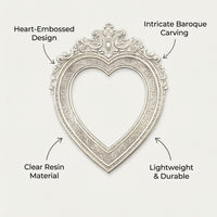Baroque Picture Frame for Art, Resin Picture Frame for Memories, Transparent Baroque Resin Frame Charm, DIY Miniature Dollhouse Frame Charm