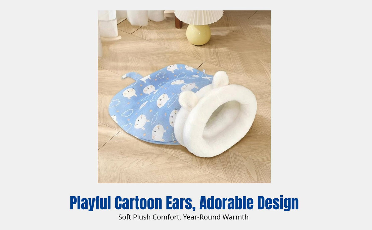 transformable Tunnel Bed Semi-Enclosed Soft Sleeping pouch Warm and snug its own-warmingWarming for Small Dogs, Winter, Resting