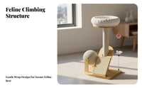 Wear-Resistant Cat Scratching Post Tree All-in-Single Small Cat Stand Long-Lasting Kitten Play Stand Stable Base for Cats, Kittens, Indoor, Apartment, Living Room, Bedroom