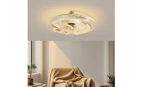 Crystal-Textured E26/E27 Ceiling Fan Light Three-Color Ceiling Fan Light Low-Profile Fixture Detachable for Bedroom, Study Room, Dining Area