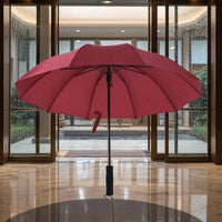 Water-Repellent Straight-Handle Umbrella Waterproof 10 Rib Umbrella Windproof Business for Professionals