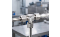 Three-Way Pipe Connector Stainless Steel Tee Fitting with Compression Nuts Water Line Splitter Metal Hardware Heavy-Duty