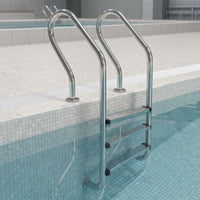 Three-Step Pool Ladder Stainless Steel Swimming Pool Ladder Anti-Slip for in-Ground Pools