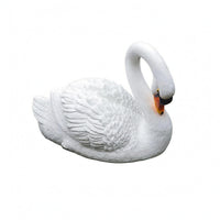 Feather Texture Floating Swan Ornament Realistic Floating Swan Statue Lifelike Animal Sculpture Weather Resistant for Courtyard