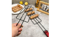 Non-Stick Long Handle BBQ Basket Portable Sausage Griller Rack Easy to Use for Camping, Barbecue, Outdoor