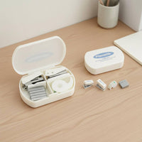 4-Piece Stationery Box Complete Mini Stationery Tool Kit with Storage Case Compact Desk Accessories Kit for Students, Travel