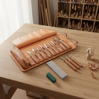 With Storage Bag Wood Carving Set Ergonomic Wooden Handles Wood Carving Tool Set Sharp Steel Blades Hand Tool Portable for DIY Hobbyists, Beginners, Craft Room, Workshop, School