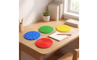 4 Pieces Sensory Texture Mats Flexible Silicone Sensory Mats Soft for Kids, Classrooms