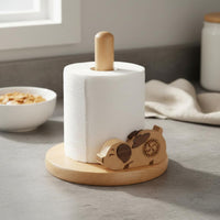 Creative and Simple Wooden Creature Paper Towel Stand Stylish Design Wooden Paper Towel Holder Long-Lasting Vertical Kitchen Roll Holder Anti-Slip Base for Dining Table