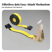 Abrasion Resistant Ratchet Tie down Strap Easy Release 2 Inch Flat Hook Strap for Truck Drivers, Warehouse Workers, Flatbed Trailers, Moving