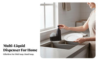 Dish Soap Pump with Scrubber Holder Single-Hand Use Kitchen Sink Dispenser Holder Countertop Organizer Easy to Clean