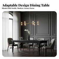 Black Baluster Leg Table French Design Home Furniture Light Luxury for Apartment Dwellers, Interior Decorators, Dining Room, Kitchen, Restaurant