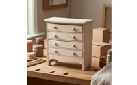 Dollhouse Drawer Cabinet Unfinished 1:12 Scale Wooden Cabinet Compact 1:12 Scale Dollhouse Furniture