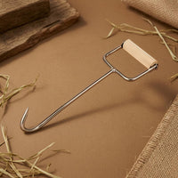 Light-Colored Grip Pad Metal Hay Bag Hook Rectangular Handle Hay Bag Hook Straight Shaft