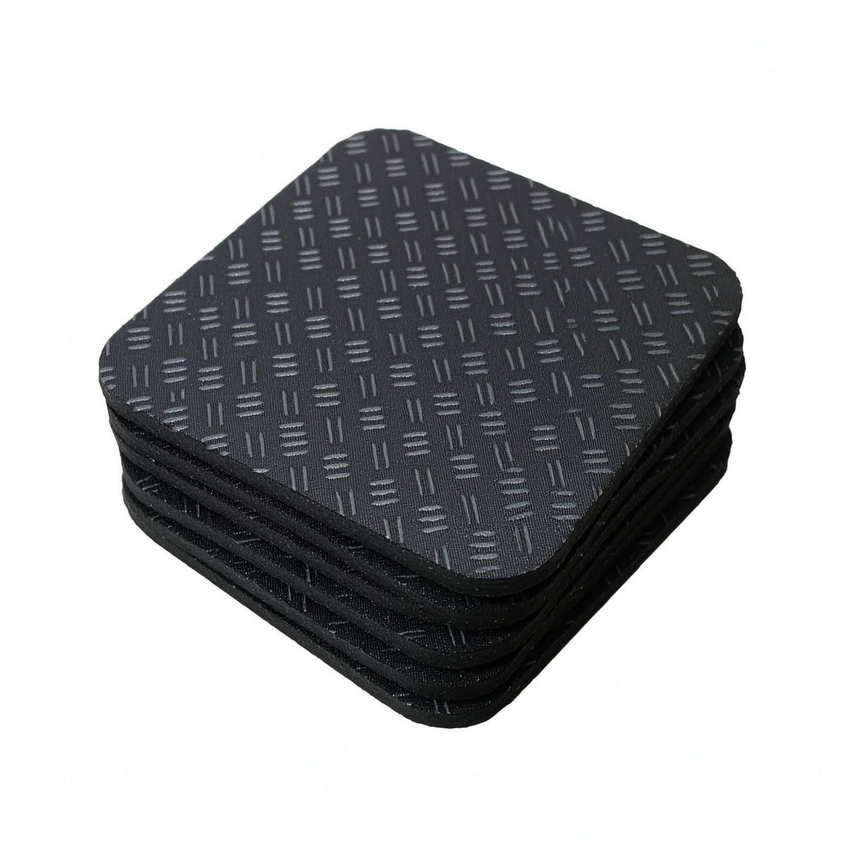 6 Pieces Textured Treadmill Anti-Slip Pad Rounded Corners PU Silicone Grip Pad
