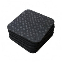 6 Pieces Textured Treadmill Anti-Slip Pad Rounded Corners PU Silicone Grip Pad
