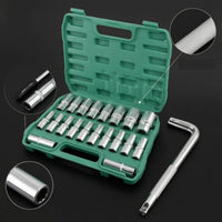 Socket Set with Case Long Deep Socket Set Vanadium Steel Tools for Mechanics, DIY Hobbyists, Garage, Workshop