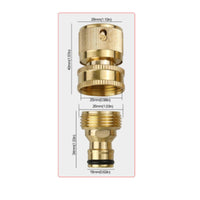 O-Seal Seal Brass Hose Quick Connect Knurled Grip Garden Hose Quick Connector Tool No-Tool Faucet Connector Leak Proof