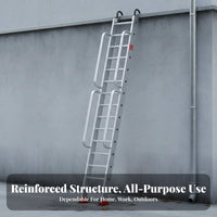 Aluminum Alloy Straight Ladder Anti-Slip Rungs Loft Access Ladder High Load Capacity for Construction Workers, Maintenance Home, Warehouse