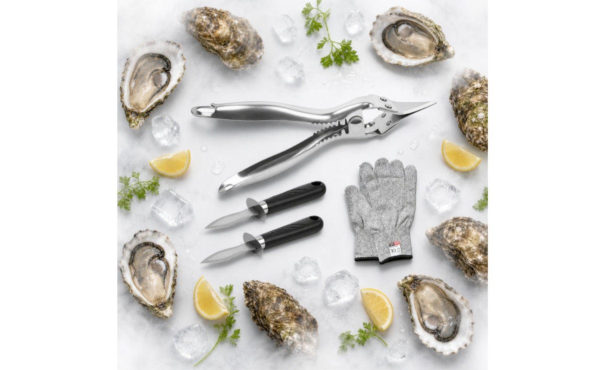 Stainless Steel Oyster Shucking Kit with Gloves Rust-Resistant Oyster Shucking and Gloves Compact Handheld for Outdoor Gatherings