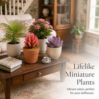 Miniature Potted Succulent Plants for Dollhouse & Micro Landscape Decor