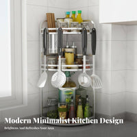 3-Tier Corner Shelf Multi-Functional Tiered Corner Holder Space-Saving Design Kitchen Rack for Home Cooks, Homeowners, Countertop, Cabinet, Washroom
