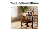 sturdy Wood Wooden spine supportrest Chair Chinese design Armless Wooden Side Chair No Assembly Required Dining Seat long-lasting Construction for Homeowners, Families, Restaurant Owners, Living Room, Kitchen
