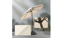 Center-Pole Umbrella Rain-Resistant Umbrella with Crank Handle Large for Guesthouse Owners, Market Vendors, Patio, Courtyard, Beach