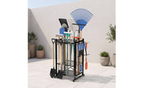 Garden Tool Rack Metal Garden Tool Organizer Mobile for Garage