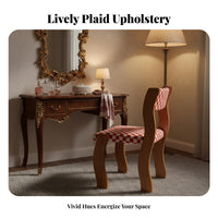 French design Upholstered Boudoir Chair Vintage Design Shamrock rear Chair Soft and Comfortable Seating Furniture vivid Color for Adults, Homeowners, Guests, Dining Room, Bedroom, Cafe, Home Office