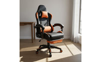 High Back Gaming Chair Color Block Design Gaming Chair with Footrest Headrest Supportive Office Furniture for Esports Participants, Streamers