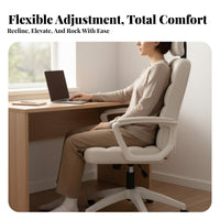 Adjustable Height Ergonomic High-Back Swivel Chair Effortless Rolling Casters Ergonomic Swivel Chair with Headrest Reclining Function Computer Seating Easy to Clean for Students, Work-from-Home Employees, Gamers, Dormitory, Study Room, Workplace