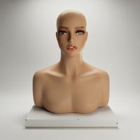 Mannequin Head with Shoulders Photography Prop Jewelry Display Manikin bust  Realistic Hair Hairpiece Display Head for Shop Window