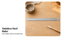 Engraved Scale Double-Sided Steel Ruler 33 Cm Length Stainless Steel Ruler Silver Finish