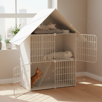 Large Indoor Cat Cage with Multi-Tier Platforms and Spacious Design