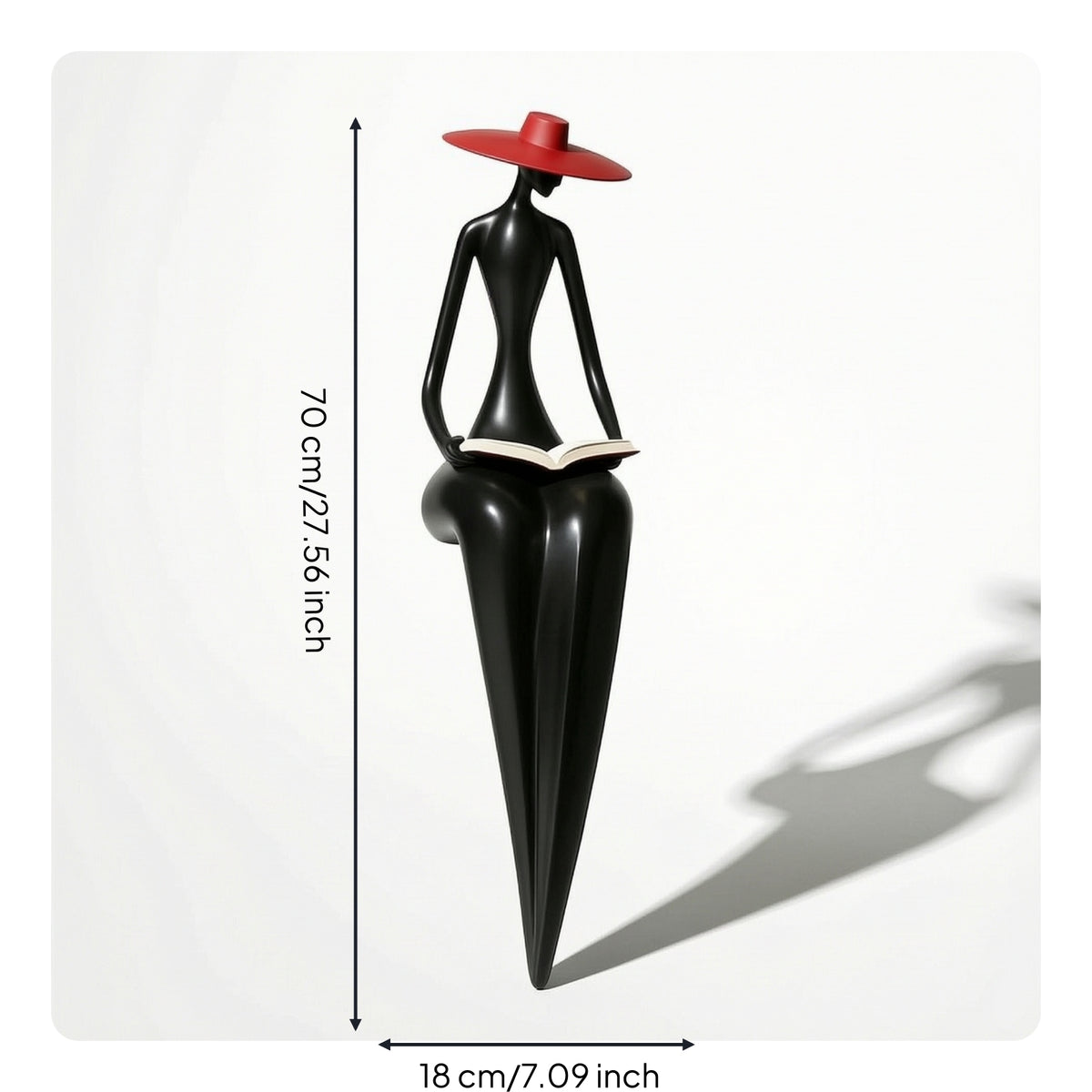 Reading Woman Figurine Resin Abstract Woman Sculpture Reader Figurine Minimalist Decor Modern for Book Lovers, Bookshelf