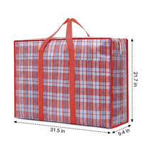 Sturdy Moving Bags and Laundry Bags, 105.6L Breathable Storage Bag with Zipper, Reinforced Stackable Woven Polypropylene for Shoes and Moving