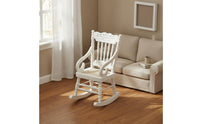1:12 Scale Rocking Chair Handcrafted Detail Miniature Rocking Chair Vintage Design Mini Wooden Rocker for DIY Enthusiasts, Hobbyists, Photography Prop