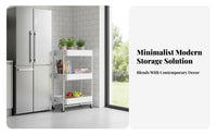Easy to Move Mobile Multi-Function Storage Trolley Large Capacity Adjustable Basket Rolling Shelf Space Saving 3-Tier Storage Trolley Heavy Duty for Living Room, Office, Bathroom