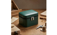 Padded Zip-Around Bracelet Box Leather-Like Hard Shell Bracelet Case Compact