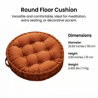 Tufted Round Floor Cushion for, Modern Minimalist Tatami Living Room Seating, Pink Dutch Velvet Pouf, 60x60cm Large Pillow