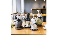 4 Pieces Chef Figurine Jolly Resin Figurine Charming for Cafe