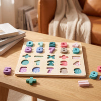 Educational Wooden Number Puzzle Early Learning Number Puzzle Chunky Math Board Solid Wood for Preschoolers, Toddlers, Homeschool, Classroom