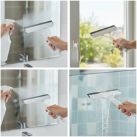 3-in-1 Window Cleaner Squeegee Spray Scrubber for Glass, Mirrors, and Tiles