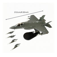 F-35A Model with Display Stand Gray fighter Fifth Generation Fighter Model Collectible for Adults